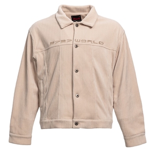 2727WORLD 法老潮流嘻哈雪尼尔绒刺绣灯芯绒夹克外套单排扣上衣