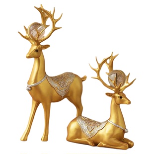 欧式创意金鹿酒柜摆件家居客厅房间电视柜现代装饰品