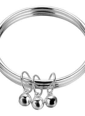 三生三世银手镯女9999纯银带铃铛