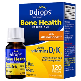 Ddrops滴卓思维生素d3成人d3k2滴剂1000iu阳光滴120滴vd3进口维d