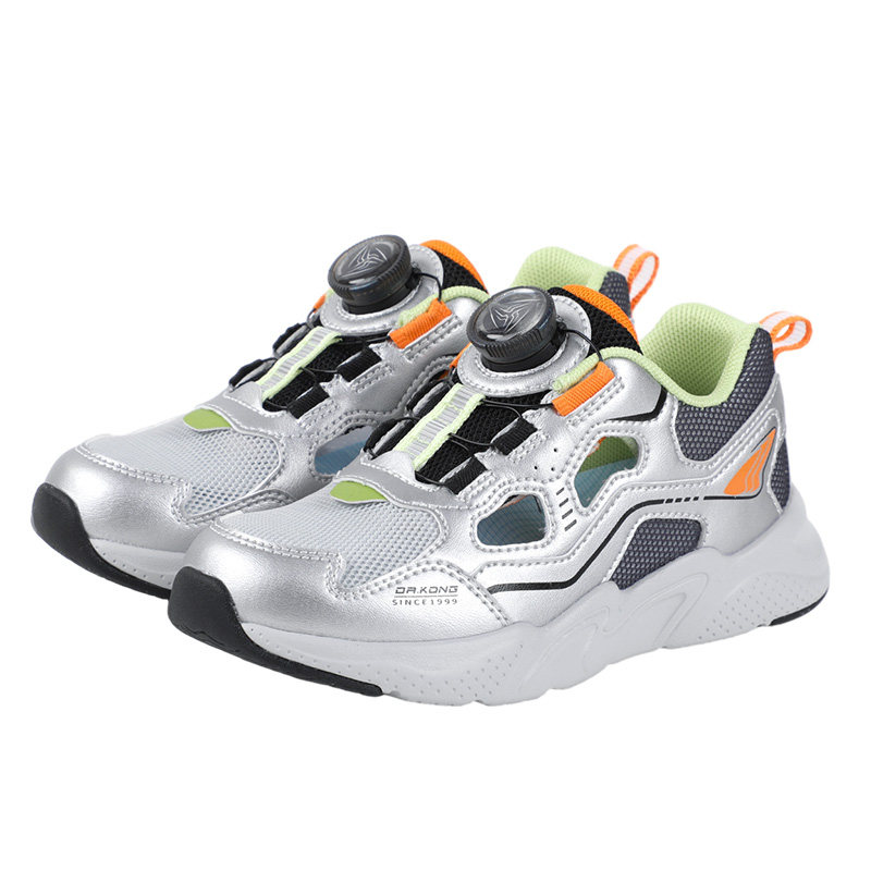 Dr.Kong江博士童鞋2026春季新款透气镂空旋钮扣男女儿童运动鞋