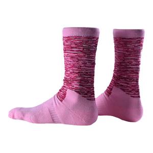 精英袜加厚毛巾底篮球袜运动袜子粉色袜子高筒休闲袜纪念款红丝带