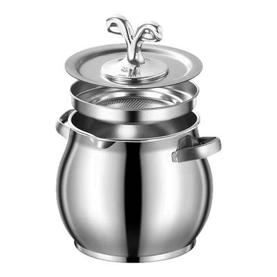 不锈钢双耳带盖滤网猪油罐防烫