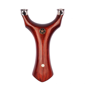 犀牛角紫檀实木五星天罡大弓门圆撑头免绑高精度原木飞虎竞技弹弓