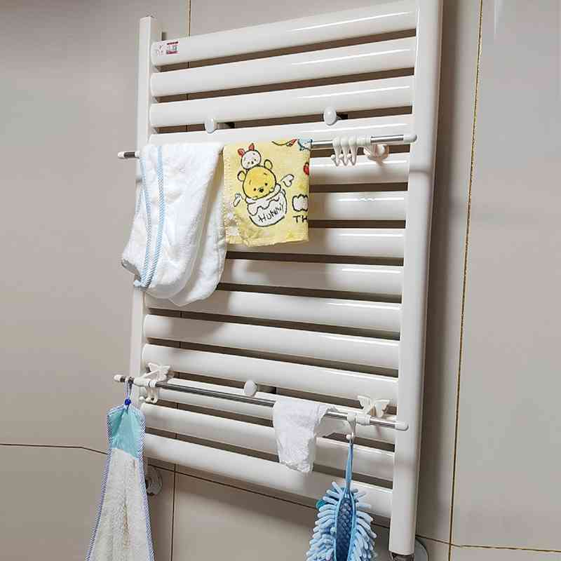 小背篓暖气片晾衣架卫生间散热器不锈钢毛巾杆置物架卫浴毛巾架