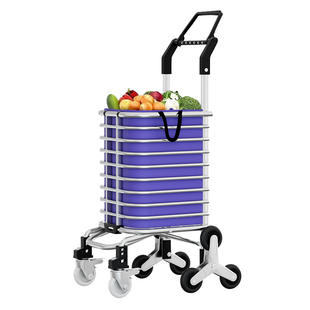 便携购物爬楼梯买菜车小拉车家用可折叠轻便手拉杆拖车老人手推车