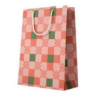 少女情怀总是诗｜粉绿格子高级感礼袋手提袋情人节生日礼物包装袋