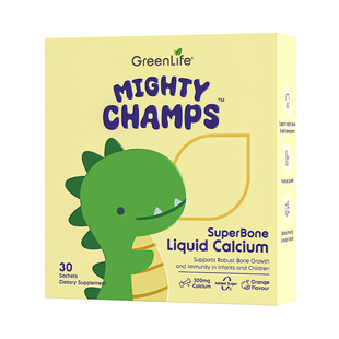 Greenlife儿童恐龙液体钙柠檬钙维生素D3K2婴幼儿赖氨酸镁锌4倍购