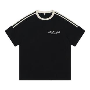 ESSENTIALS官方短袖男T恤女夏季新款情侣装条纹纯棉宽松休闲上衣