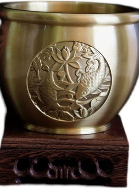 纯铜年年有余办公桌书房乔迁礼品