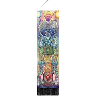 七轮脉挂毯挂画瑜伽墙上装饰背景房间静坐冥想能量挂布颂钵墙画