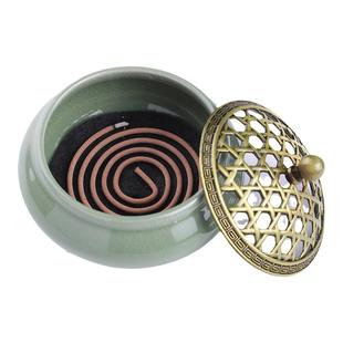 陶瓷小号香炉迷你家用盘香沉香檀香蚊香炉熏香炉盘托室内熏香炉