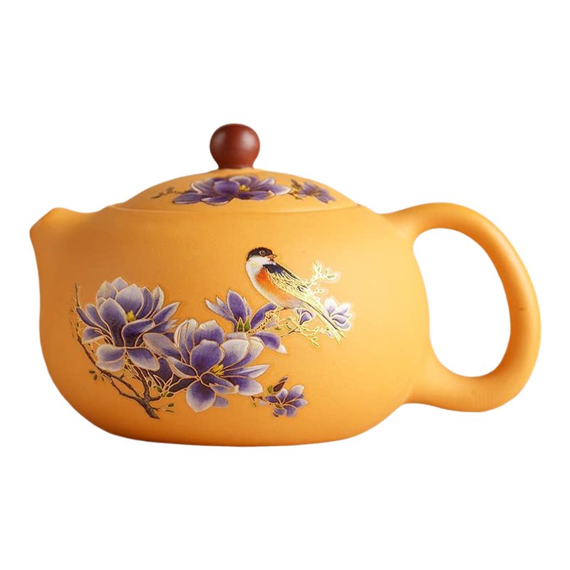 绘银黄金段泥紫砂茶具套装定制