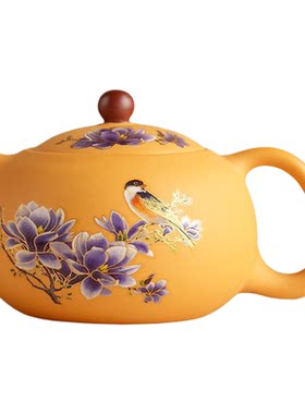 绘银黄金段泥紫砂茶具套装定制