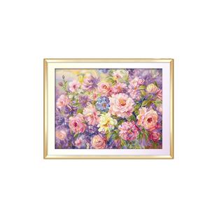 ks十字绣花开嫣然客厅卧室挂画自己绣手工棉线DIY花卉2026年新款