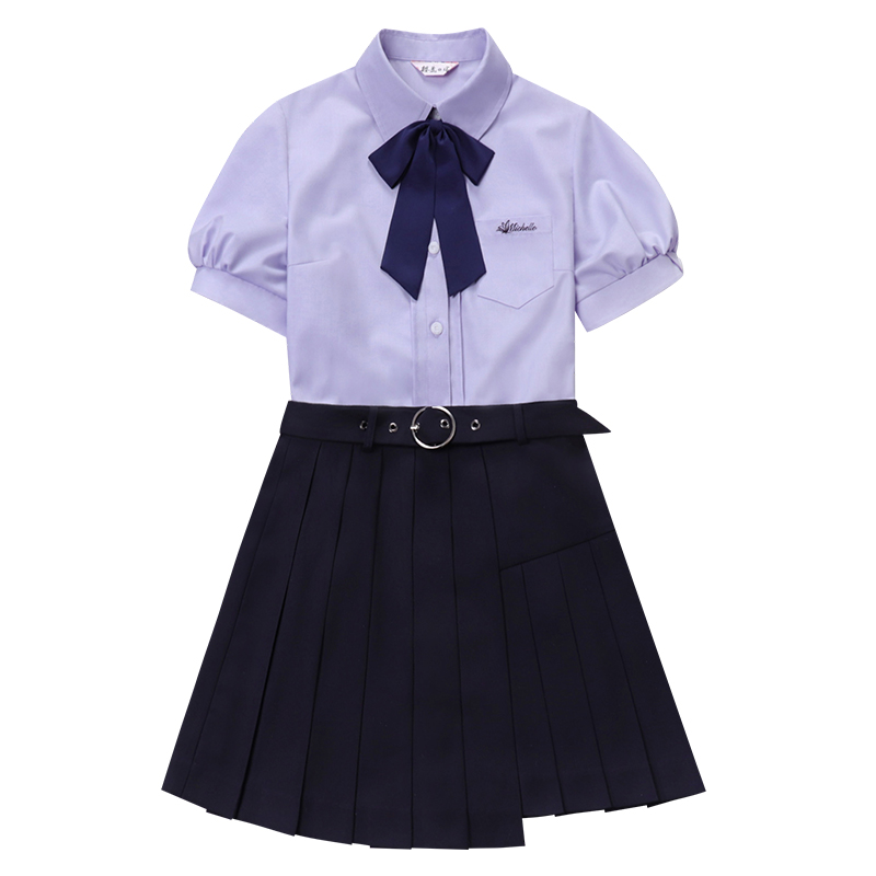 櫻花家族JK制服襯衫【檀紫木】學(xué)院風(fēng)襯衣短袖百褶裙原創(chuàng)套裝女夏