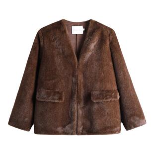 Forevercan2022秋冬 冬日热摩卡 进口黑科技貂毛面料皮毛一体大衣