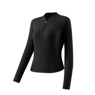 361加绒瑜伽服女2026冬季新款半拉链保暖晨跑服长袖跑步运动上衣