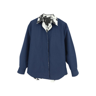 YOUWEI有尾2025春季新品女装正反两穿斑点花色衬衫式外套Y2425108