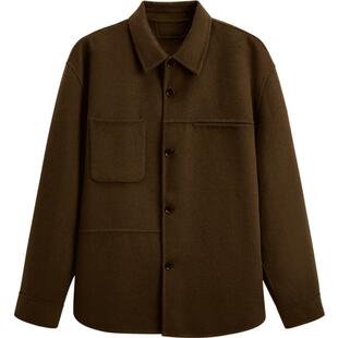 GXG男装咖色翻领短款大衣 2023年冬季品GEX10629464