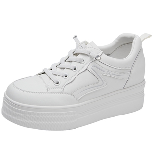 百田森厚底内增高小白鞋女鞋新款2026爆款休闲鞋配阔腿裤的鞋子