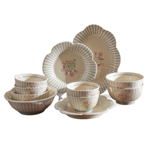 舍里法式餐具套装碗碟套装家用2025新款高级感碗盘子碗具乔迁礼物