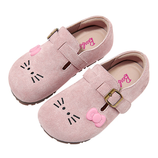 芭比童鞋女童皮鞋2025新款秋冬小童单鞋加绒二棉鞋勃肯鞋儿童鞋子