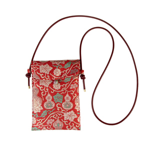 中国风葫芦纹手机包古风斜挎小方包旗袍汉服配饰新中式织锦布艺包