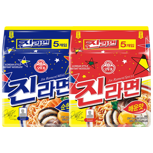 不倒翁金拉面辣味韩国泡面进口方便面泡菜真海鲜面芝士韩式速食辛