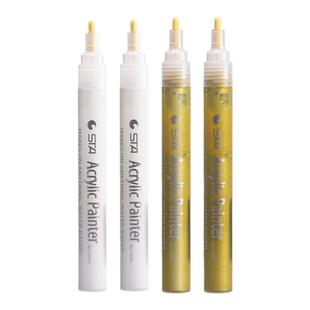 斯塔拍立得笔丙烯马克笔diy手绘丙烯笔白色高光绘画笔金色签名笔防水不掉色签字笔黑色记号笔银色高达补色笔