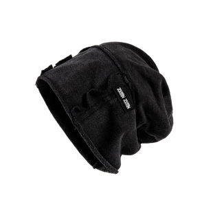 梓渝同款水洗复古做旧堆堆帽女黑色卷边冷帽显脸小宽松包头帽子男