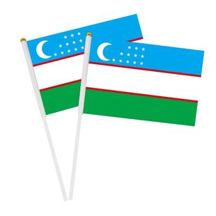 标准乌兹别克斯坦国旗户外大旗手摇旗中俄串旗办公桌旗会议签约旗帜外国旗运动会小旗帜广场装饰吊旗落地旗