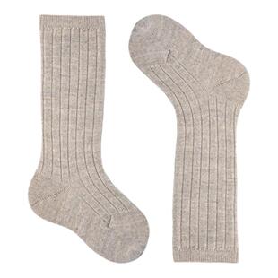 西班牙Condor女童中筒袜秋冬季羊毛保暖高筒袜宝宝坑条柔软运动袜