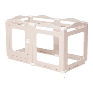 QTA宠物围栏防越狱室内小型犬狗笼亚克力透明狗围栏一室一厅一卫