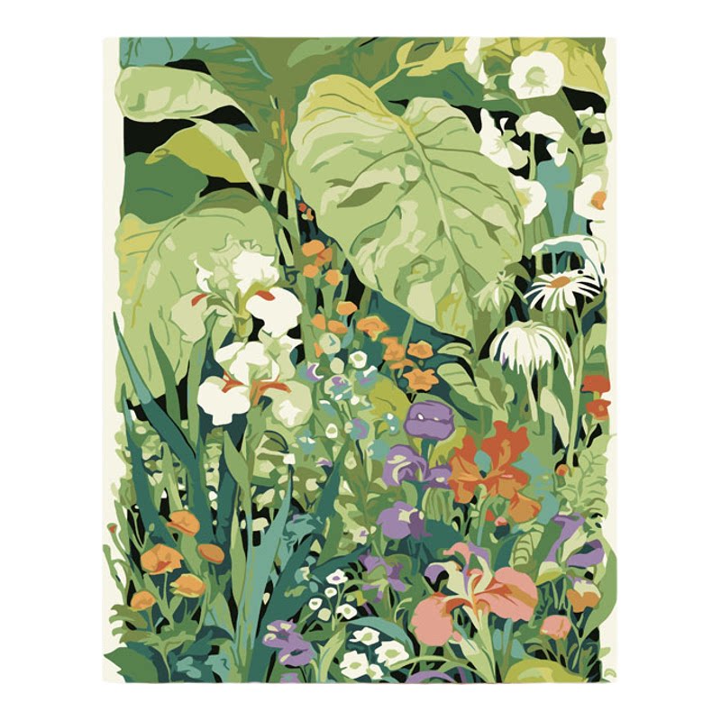 花卉数字油画DIY丙烯涂色画超难