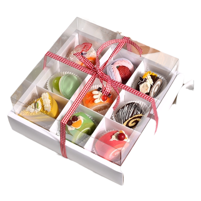 加高透明九宫格甜品蛋糕盒花酥盒