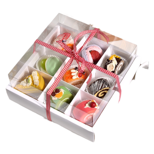 透明九宫格甜品盒子杯子蛋糕盒月饼盒子9宫格烘焙糕点花酥包装盒