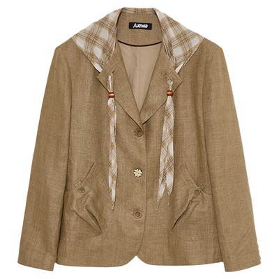 AUBRUINO26SS格纹领巾西服