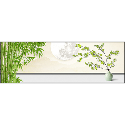 清新自粘金山绿植床头客厅壁贴画