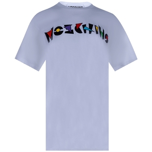 moschino/莫斯奇诺彩色字母短袖圆领T恤女士春夏款XY特卖合