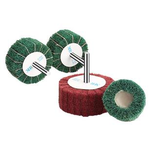 百洁布磨头拉丝轮不锈钢专用尼龙纤维打磨头抛光轮6mm夹砂飞翼轮