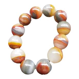 新款促销黄龙玉多色圆珠男手链玉石抛光面手串玉佩手珠黄蜡石手饰