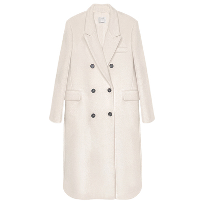 娇女王复古双排扣毛呢大衣