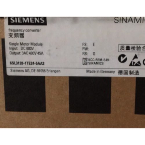 议价6SL3120-1TE24-5AA3西门子S120电机模块6SL31201TE245AA3原装