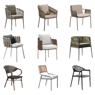 户外休闲椅北欧阳台靠背藤椅单人庭院桌椅组合室外家用天然真藤椅