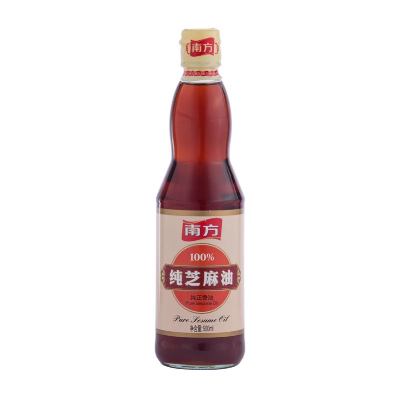 长康南方纯芝麻油500ml家用纯正香油凉拌调味油火锅烹饪蘸料油碟