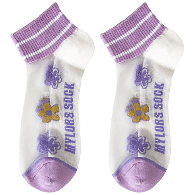 百搭吸湿排汗夏季女玻璃丝短袜