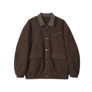 HUALUN Design【冬日摩卡】羊羔绒外套男士冬季棉服男款棉衣冬装