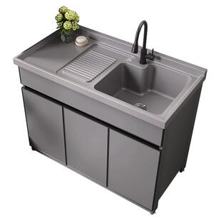 太空铝阳台洗衣机柜组合伴侣池槽一体上翻盖波轮洗手脸盆带搓板