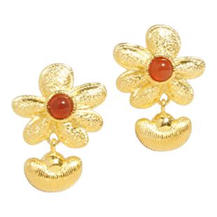 洞天tonetale原创戴发发精致小巧天然石花朵高级感百搭耳饰女耳钉